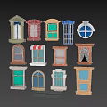 Cartoon window window window sill scene material animation material cartoon material 3d model