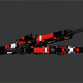 Red Black Camouflage Tactical Weapon With Intricate Mechanical Structure And Rifle Design