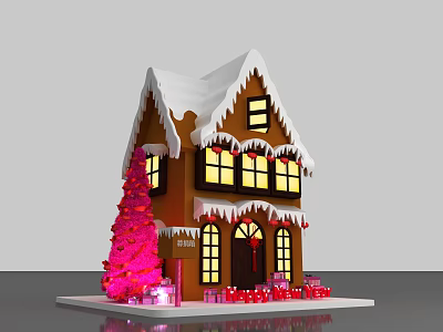 Modern Meichen Gingerbread Cottage Spring Festival 3d model