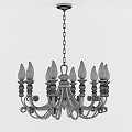 Vintage Style Metal Chandelier With Multiple Arms And Candle Shaped Bulbs