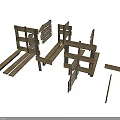 Wooden Pallet Construction Components With Various Structural Planks And Frames