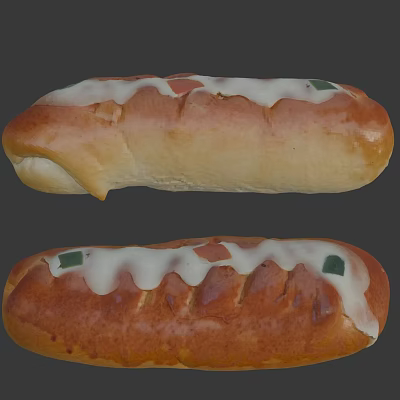 Bread baguette 3d model