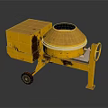 Yellow Industrial Concrete Mixer with Steel Frame and Portable Wheels