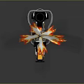 Tactical Sniper Rifle With Scope Black White Yellow Color Firing Flame