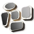 Three Modern Mirrors With Stylish Marble Frames Elegant Home Decor 3d model
