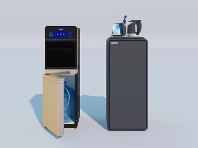 Household Electrical Appliances With Water Dispenser Open Door Digital Display And Vertical Storage Cabinet Design 3d model