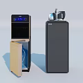 Household Electrical Appliances With Water Dispenser Open Door Digital Display And Vertical Storage Cabinet Design