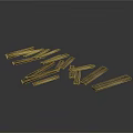 Brown Long Metal Strips As Key Industrial Equipment Components In Pile