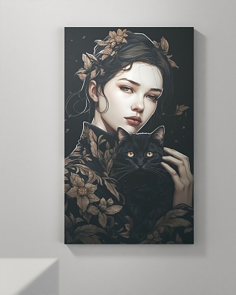 modern figure painting decorative painting 3d model