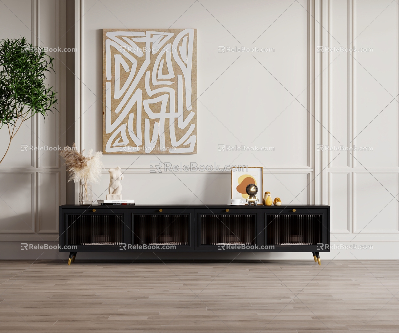 French TV cabinet 3d model