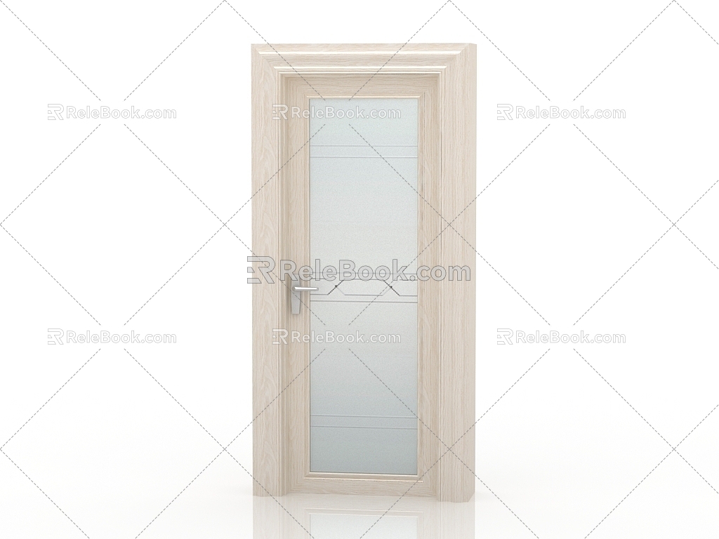 Jianou solid wood door interior door door 3d model