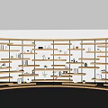 Special-shaped Partition Arc Partition On-top Storage Rack Special-shaped Bookshelf Arc Storage Rack Type Bookshelf 3d model