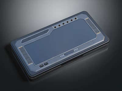Dark Tech Device With Metal Frame Touch Surface Buttons And Ports 3d model