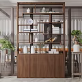 New Chinese-style Storage Rack Storage Rack Partition 3d model