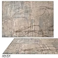 Modern Square Rug With Abstract Line Pattern In Neutral Tones For Home Decor