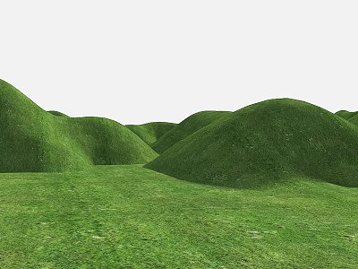 Beautiful Park Landscape With Lush Green Grass And Rolling Hills 3d model