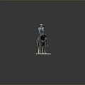 Game Movie Character Riding Horse Bronze Sculpture With Abstract Design And White Base