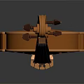 Polished Wooden Violin With Curved Body And Fine Strings On Dark Background