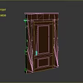 Traditional Brown Architectural Building Door With Decorative Frame And Details