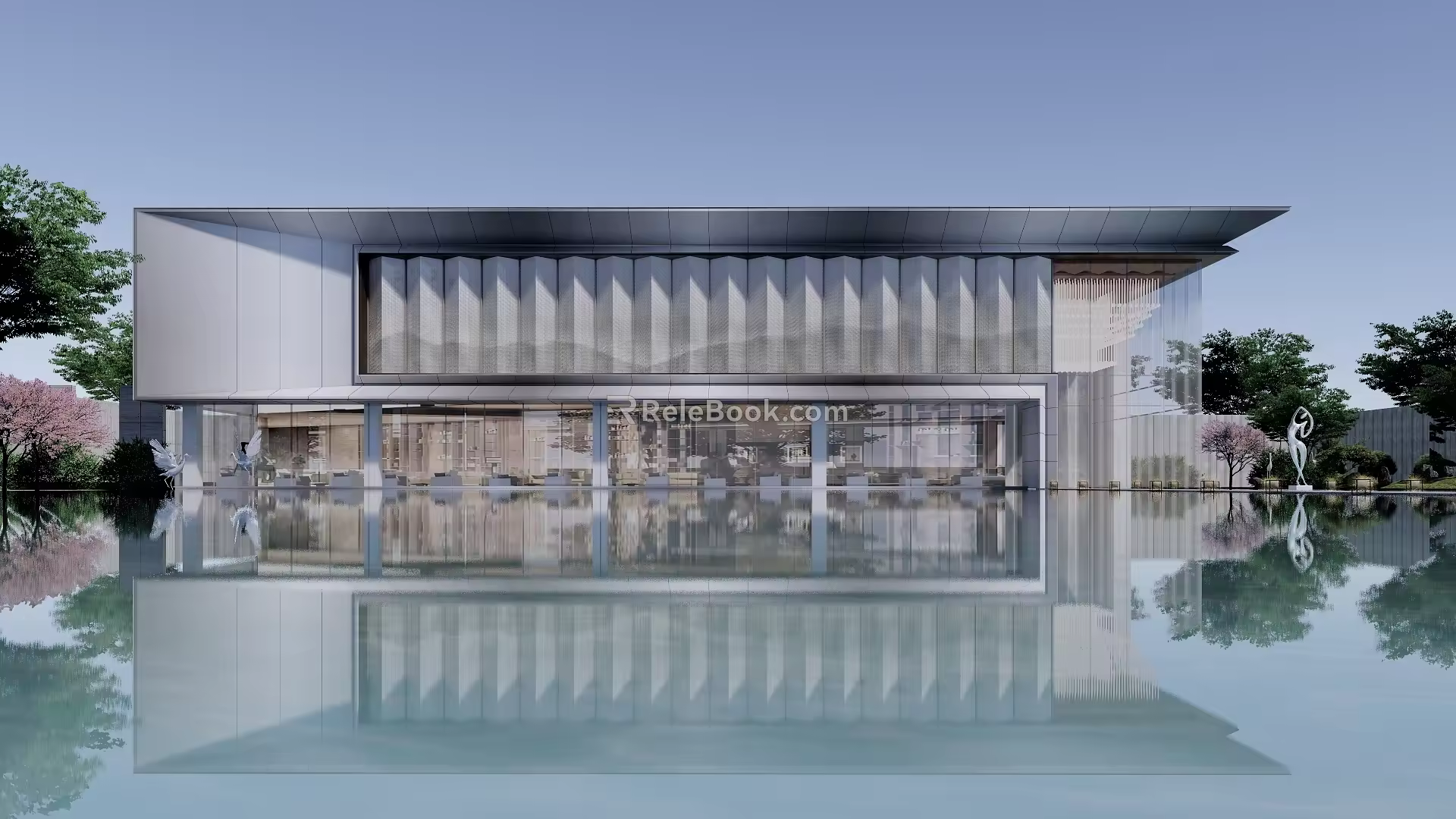 Modern Sales Office Architecture Exhibition Hall Architecture Art Gallery Architecture 3d model