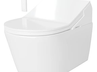 Modern White Smart Toilet with Sleek Design and Remote Control Functionality 3d model