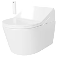 Modern White Smart Toilet with Sleek Design and Remote Control Functionality 3d model