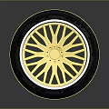 Stylish Car Parts With Gold Wheel Rim And High Performance Tire