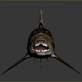 Realistic Shark With Spotted Body Sharp Teeth Open Mouth And Detailed Fins