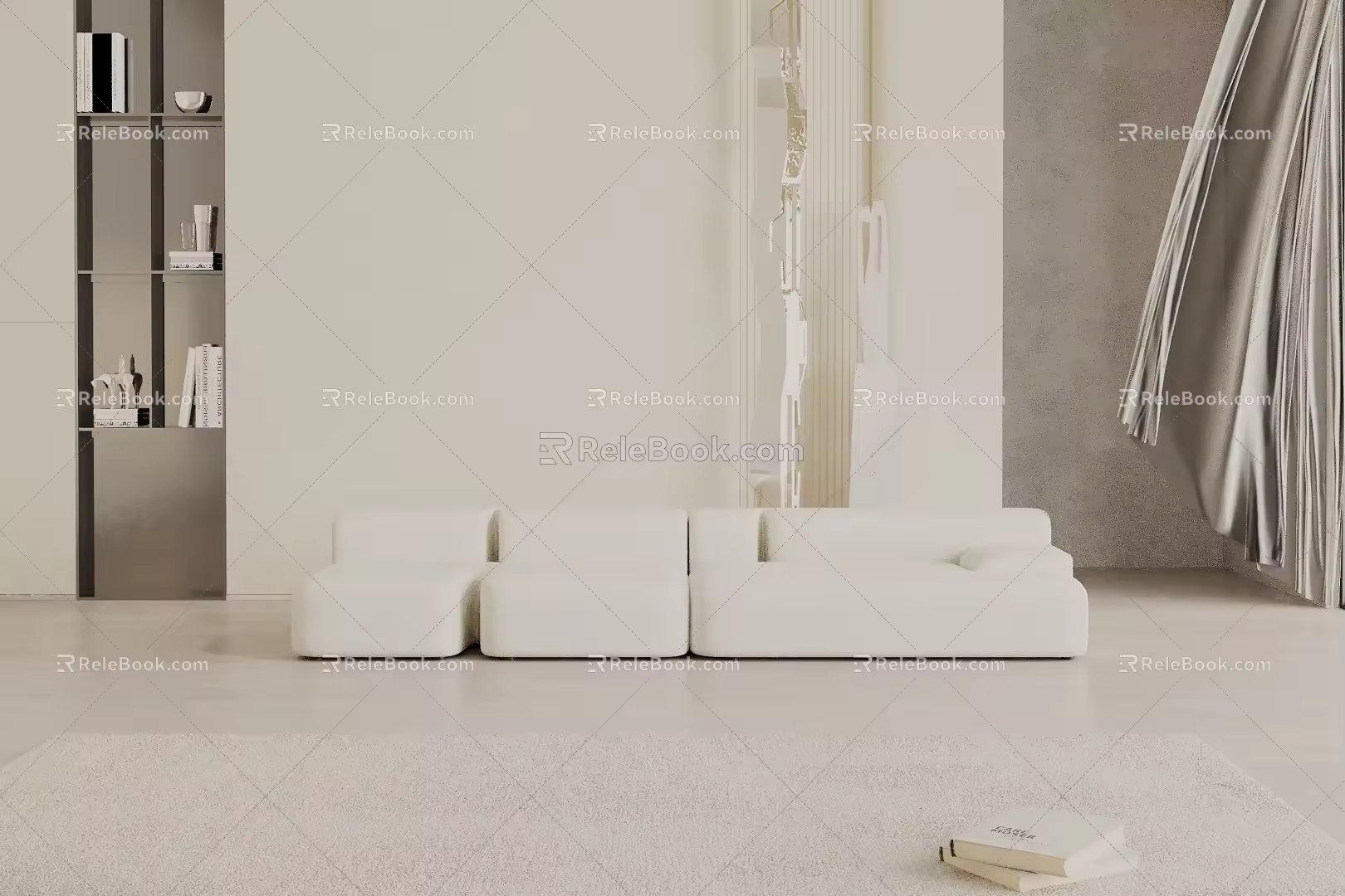 Three-seat sofa 3d model
