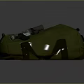 Tactical Firearm With Scope Resting On Green Canvas Duffle Bag