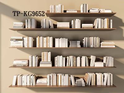 Neatly Arranged Books And Magazines On Wooden Shelves With Multiple Rows 3d model