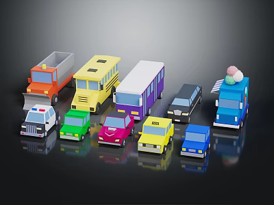 Colorful Toy Car Themed Kids Furniture With Playful Design For Children Room 3d model