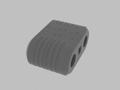 Gray Stool with Striped Design and Round Holes at the Bottom in Simple Modern Style 3d model