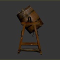 Wooden Barrel Water Barrel Old Wooden Barrel Water Barrel Pot Container Realistic 3d model