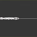 Ornate Dagger Weapon With Twisted Handle Sharp Metal Blade And Shiny Reflection