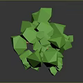 Green Low Poly Style Tree With Orange Trunk And Polygonal Leaves On Dark Background 3d model