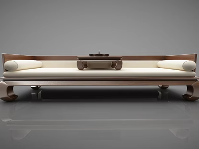 Contemporary Two seater Sofa In Beige Fabric With Sturdy Wooden Legs And Comfortable Cushions 3d model