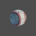 Classic Worn Baseball Sports Equipment With Red Stitching And Textured Surface