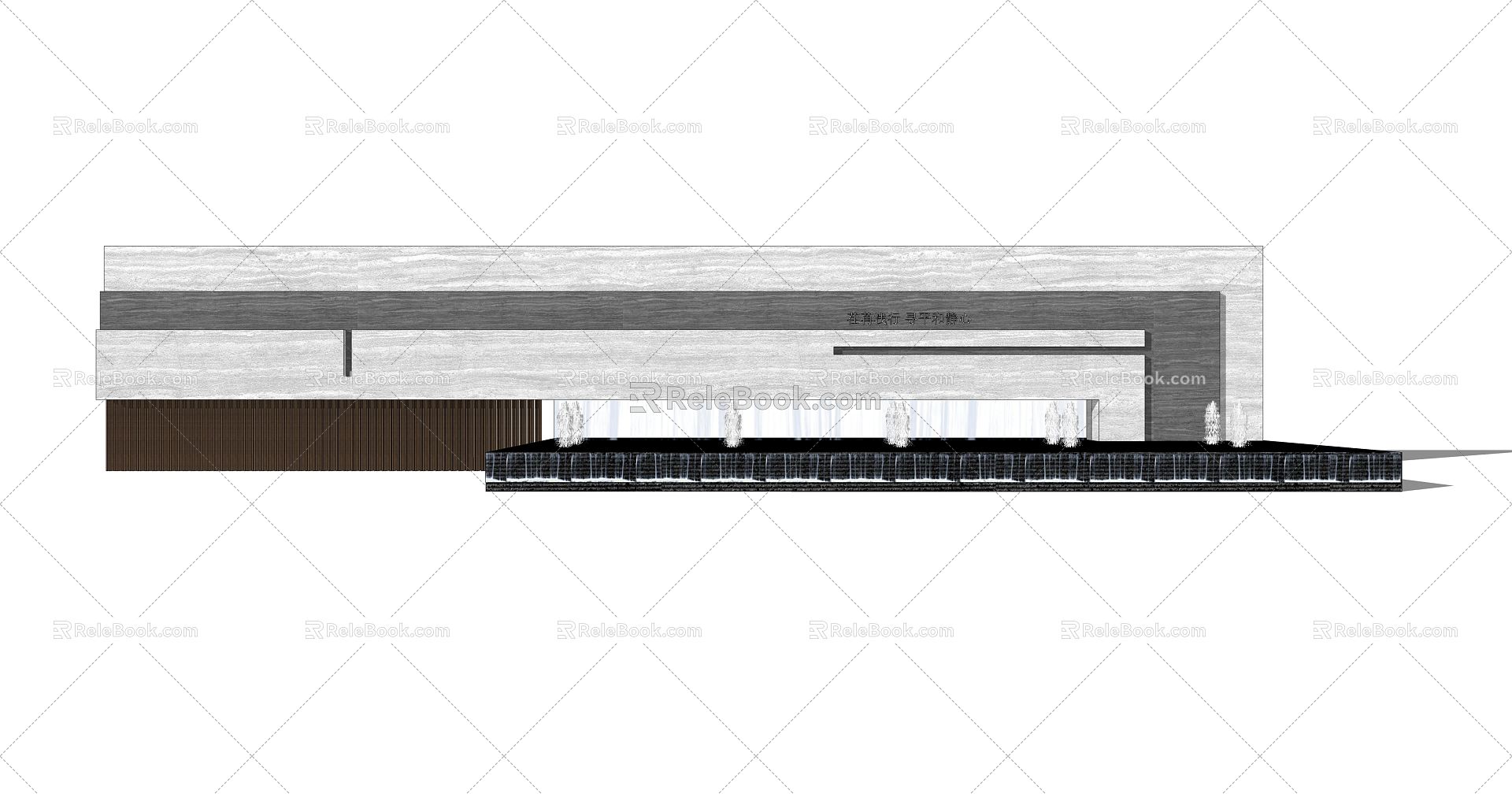 modern landscape wall waterscape model