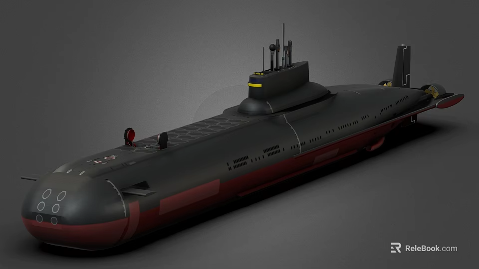 Advanced Naval Military Submarine Weapon with Periscope and Hull Design Features 3d model 