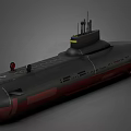 Advanced Naval Military Submarine Weapon with Periscope and Hull Design Features