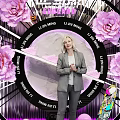 Live Stream with Energetic Female Chef Pink Roses Stage Lights and Purple Decorations