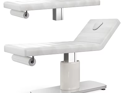 White Modern Massage Bed with Metal Frame and Adjustable Backrest for Spa Use 3d model
