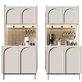 Modern White Kitchen Cabinets With Curved Doors Open Shelves And LED Lighting