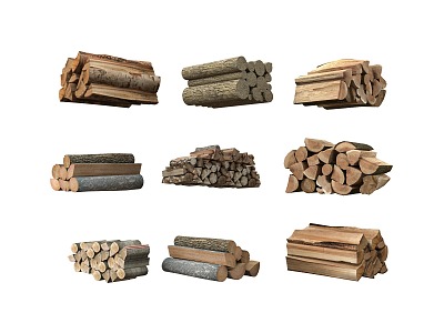 wood firewood pile 3d model