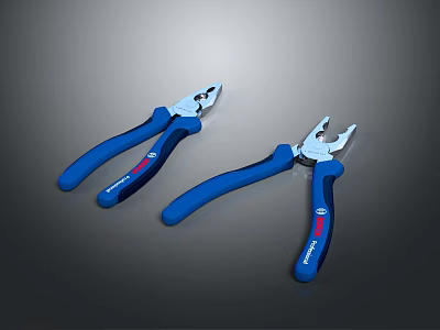 Durable Blue Combination Pliers With Ergonomic Handles For Hardware Tools Use 3d model