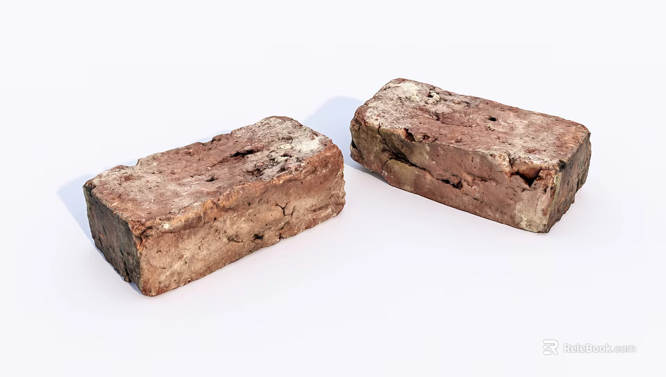 Rustic Red Bricks As Structural Building Components With Natural Textures 3d model 
