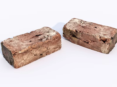 Modern brick broken red brick 3d model Modern brick broken red brick 3d model