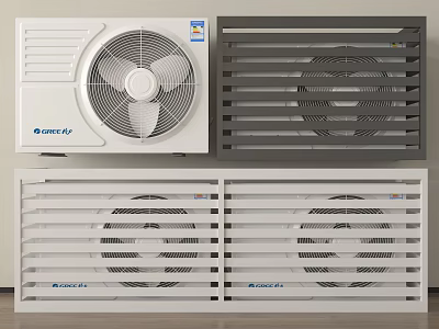 Modern Air Conditioner Fans With Grille Design And Wall Mounted Styles 3d model