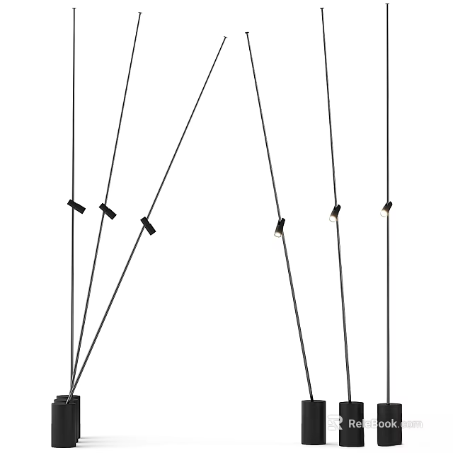 Minimalist Table Lamp With Multiple Slim Metal Arms And Modern Design For Home 3d model 